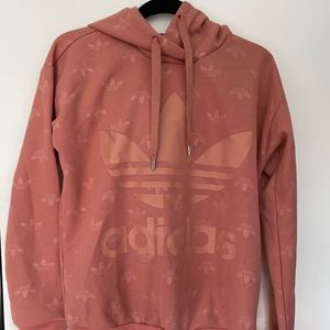 Dusty Rose Adidas Logo Hoodie